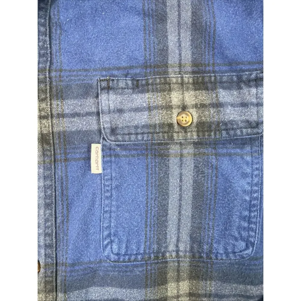 Carhartt Mens Flannel Shirt Large‎ Plaid Original Fit Heavyweight Outdoor Gorp - Picture 5 of 10